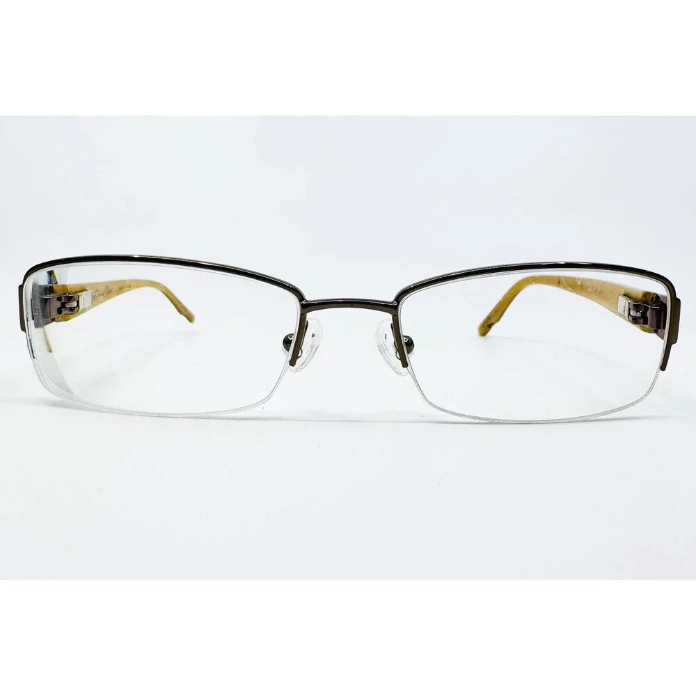 Oscar de la Renta Eyeglasses Brown Semi-Rimless Floral OSL706 234 53-18-135